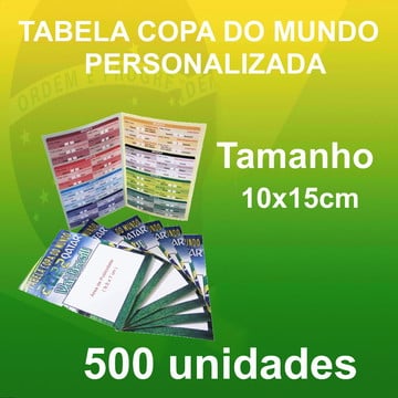 Tabelas Tabelinhas da Copa do Mundo 2018 Personalizadas