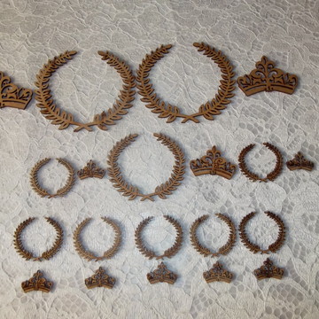 Aplique ramos com coroa para kit higiene com 10 pçs