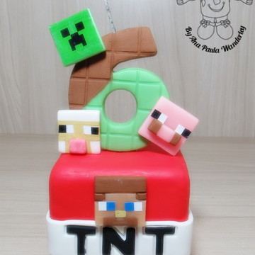 Bolo jogo minecraft  Compre Produtos Personalizados no Elo7