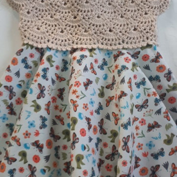 VESTIDO DE CROCHÊ INFANTIL DE 1 ANO RODADO PARTE 1/2 