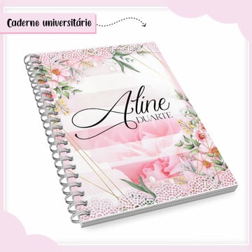 Caderno pautado a4 10 matérias no tema floral