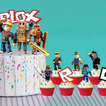 Toppers para Topo de bolo Roblox Cupcake Toppers Decorações Aniversário  Festa Suprimentos, Toppers Estilo 1