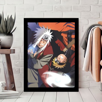 Quadro Decorativo Uzumaki Naruto Hokage Com Moldura 33x43cm