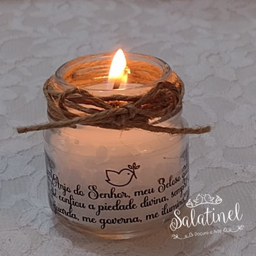 Lembrancinha de batizado, vela perfumada no pote