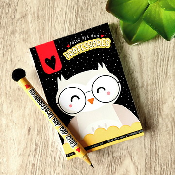 Bloquinho capa flexível com lápis