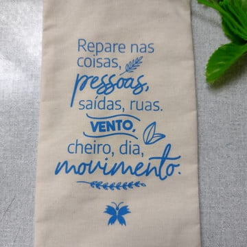 Saco de algodão crú com fecho personalizado