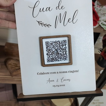 Placa lua de mel com pix