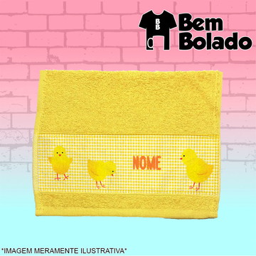 Toalha com pintinhos desenhos personalizada com nome