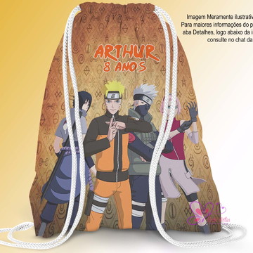 Mochila Sacola Personalizada Frente e Verso – Naruto Akatsuki Membros – All  Vision