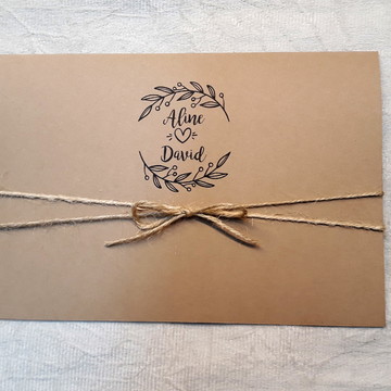 Convite de casamento kraft