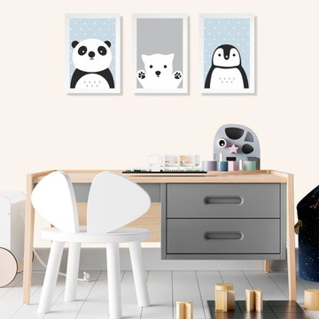 Quadro Decorativo Infantil Urso Panda - 4940g3