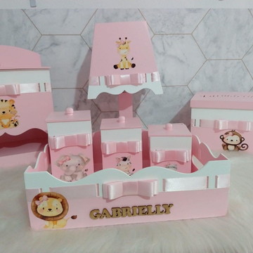 Kit higiene bebê safari menina