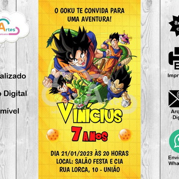 Dragon Ball Z - Kit Completo com molduras para convites, rótulos para  guloseimas, lembrancinhas e imagens!