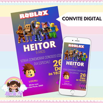 Convite Animado Roblox  Elo7 Produtos Especiais