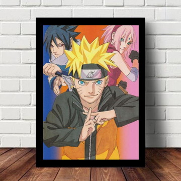 QUADRO ANIME NARUTO SASUKE E SAKURA CLÁSSICO - TAMANHO 40X60