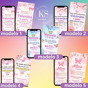 Arte convite tema jardim