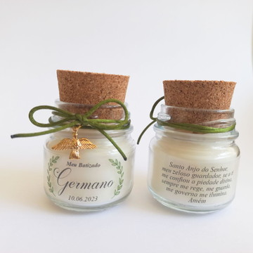 Lembrancinha batizado vela aromática