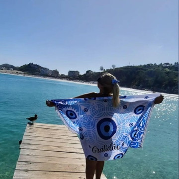 Canga retangular personalizada com franjas