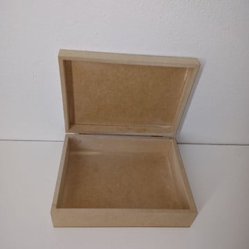 Caixa retangular lisa com dobradiça 24x12x7 mdf madeira
