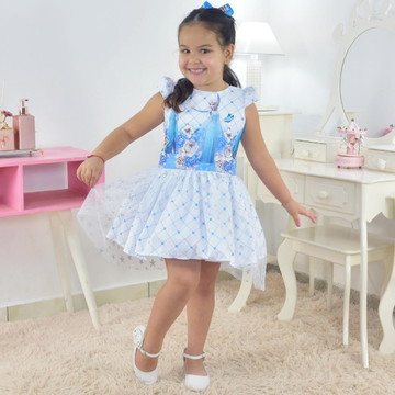 Camisola Infantil Sem Manga Tule Barbie Tam 4 a 10