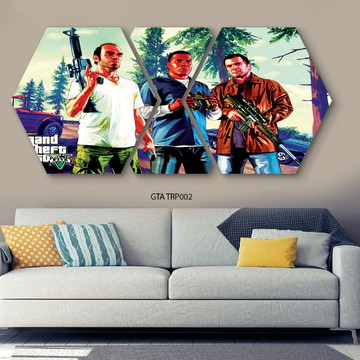 Quadro Decorativo Grand Theft Auto V Gta 5 Mapa Game 30x42cm