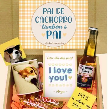 Kit 8 - presente dia dos pais - pai de pet personalizado