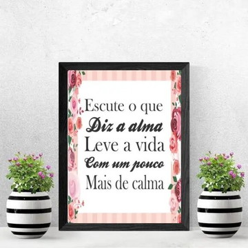 Quadro leve a vida com mais calma (a3- com vidro)