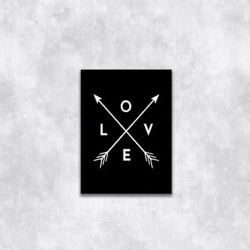 Quadro love com flechas (a3- com vidro)