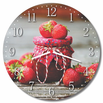 Relogio parede morango decorar cozinha confeitaria presente