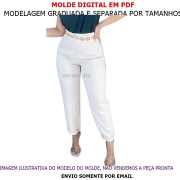 Molde calça alfaiataria feminina com pregas p a plus size