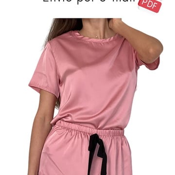 Molde pdf conjunto com shorts com babados ref 0166