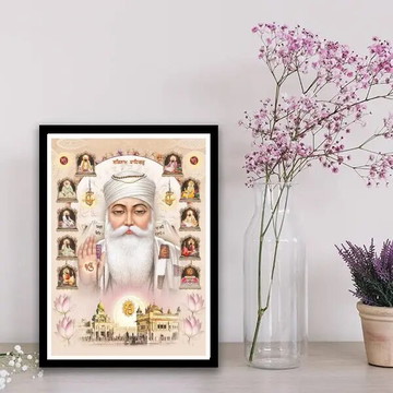 Quadro guru nanak dev ji-a4 com vidro