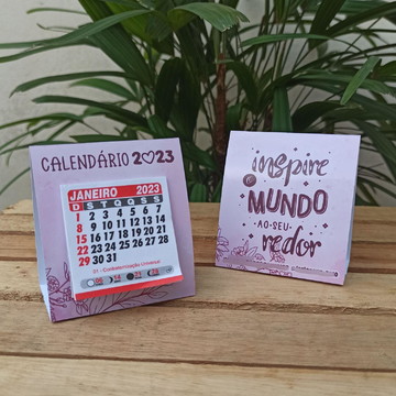 Mini calendário de mesa