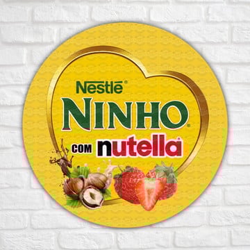 50 adesivos sabor ninho com nutella e morango confeitaria