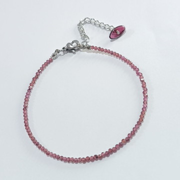 Pulseira granada 1,8mm fininha aço