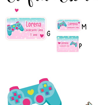 Etiqueta Escolar Game Menina - Kit 2