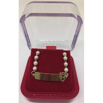 Pulseira perola com símbolo menina com nome gravado banhado