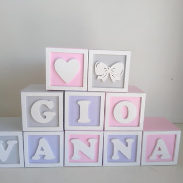 Kit com 12 cubos 5×5 com molduras decorados