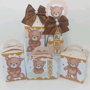 Kit 20 pegue e monte personalizado chá revelação