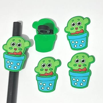 Lápis com ponteira cacto emborrachado pacote com 6 unidades