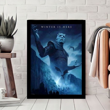 Quadro decorativo a3 game of thrones com vidro e moldura