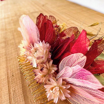 Grinalda flores desidratadas rosa & marsala