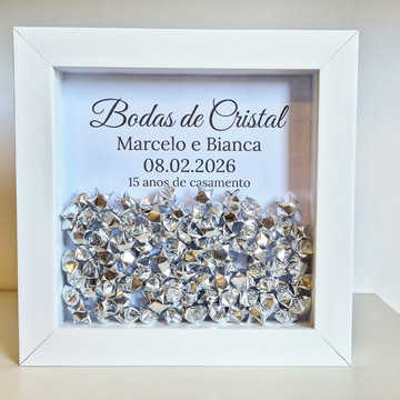 Quadro - bodas de cristal - 15 anos de casados