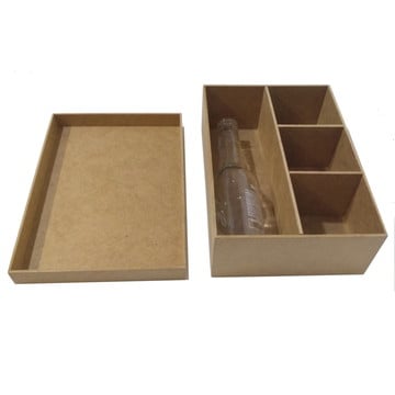 Kit com 3 caixas mdf com 4 lugares 24x17x7cm cod:kitcx011-3