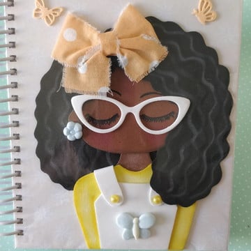 Caderno devocional com aplique em eva