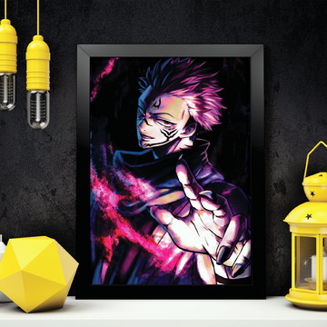 Quadro do jujutsu kaisen a4 com moldura e vidro