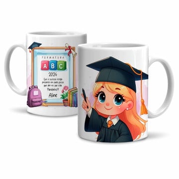 Caneca formatura abc menina com nome e ano modelo 2