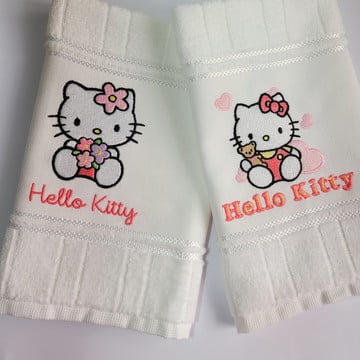 Toalha lavabo hello kitty. kit com 2 toalhinhas.