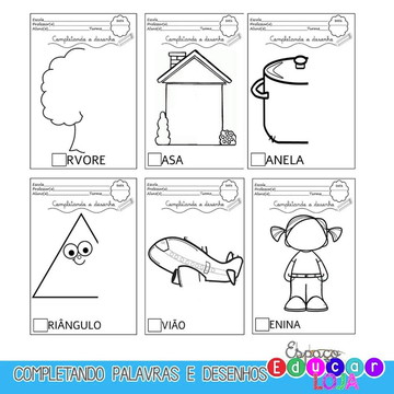 100 atividades escrita palavras desenho alfabetização pdf