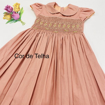 Vestido ponto smock- 4 anos